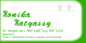 monika matyassy business card